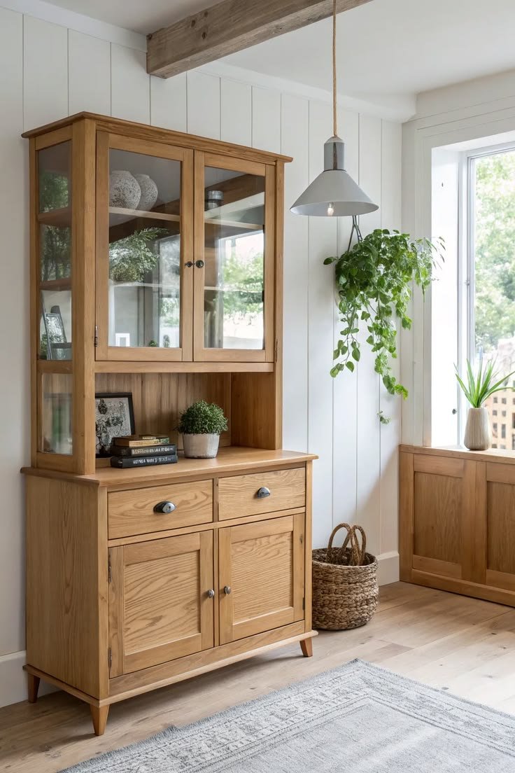 Solid teak wood crockery unit
